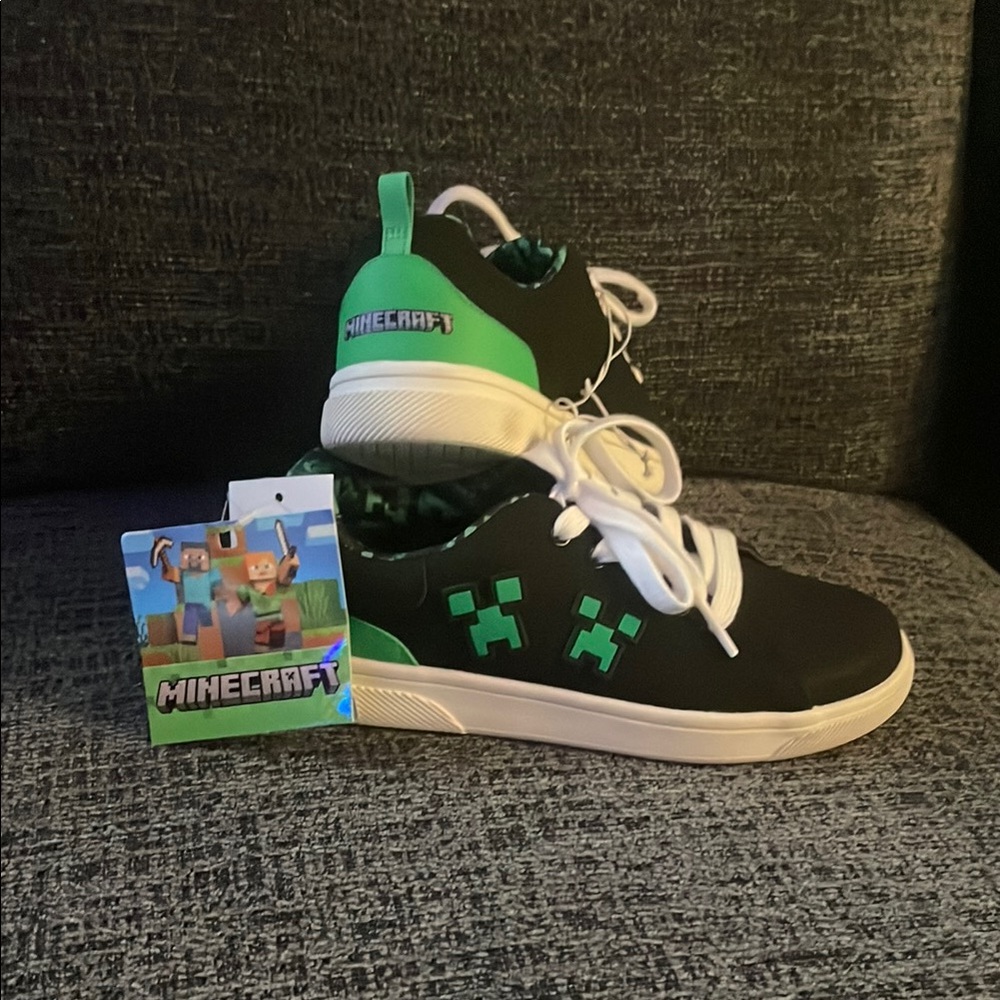 Minecraft Black and Green Sneakers